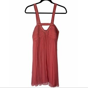 BCBG Maxazria coral silk and beaded dress